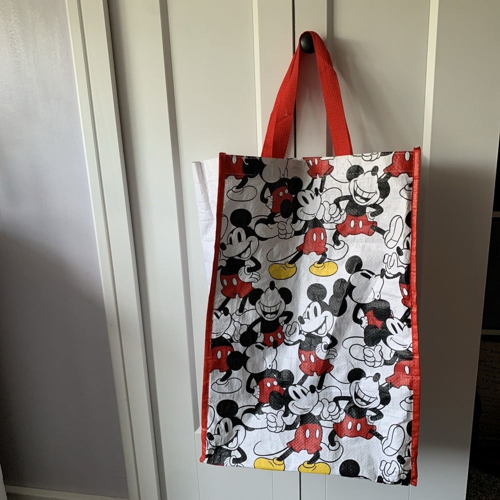 Pre Owned Animated Mickey Mouse Disney Park Reusable Bag 13.5"x 19"x 8"‎ Cute